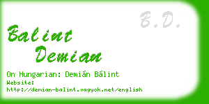 balint demian business card